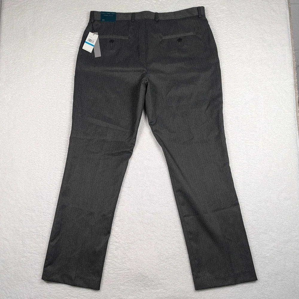Perry Ellis Dress Pants Men 36x32 Charcoal Grey Heathered Flat Front Trousers - Picture 8 of 10